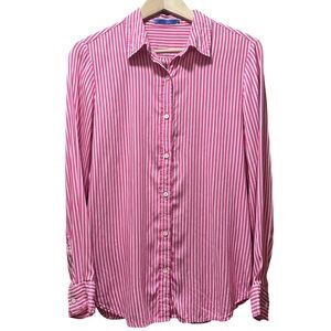 EUC J. McLaughlin Pink and White Striped Shirt
